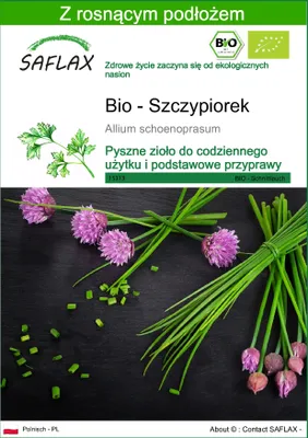 Zdjęcie produktu dla SAFLAX - Bio - Szczypiorek - 250 Nasiona - Z podłożem uprawowym wolnym od zarazków - Allium schoenoprasum