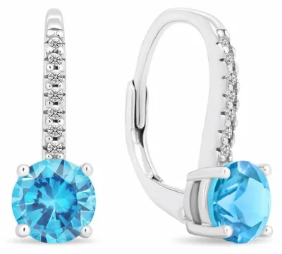 Produktbild von Funkelnde Silberohrringe mit hellblauem Zirkon EA415WAQ