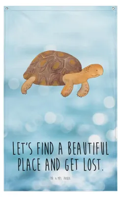 Produktbild von Mr. & Mrs. Panda Wandteppich Schildkröte Marschieren - Oceanblue - Geschenk, Wandbanner, Tapestry, Wandbild, Inspiration, Neustart, Schildkröten, Motivation, Hängedeko