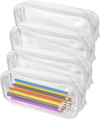 Produktbild von Famanu Stiftemappe mit großer Kapazität - 4 Stück transparent