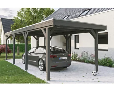 Produktbild von Einzelcarport SKAN Holz Grunewald 321 x 796 cm Schiefer