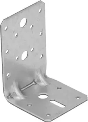 Produktbild von Schwerlast-Winkelverbinder mit Sicke 95x65x65mm verzinkt Bauwinkel Steg KPK