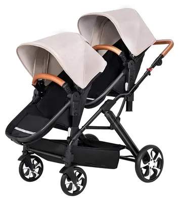 Immagine prodotto di Passeggino gemellare, pieghevole, con sedili reversibili, color kaki