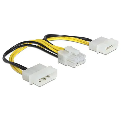 Produktbild von Delock - Stromkabel - 8-poliges EPS12V (W) zu interne Stromversorgung, 4-polig (M) - 15 cm