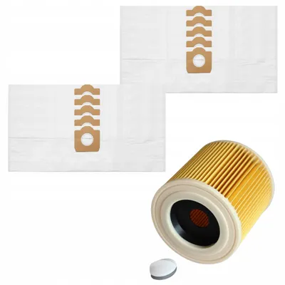 Imagen del producto de Bolsas para aspiradora Kärcher WD3 - 10 unidades - Modelo SE 4001 - Código 6.959-130.0. Filtro: 6.414-552.0