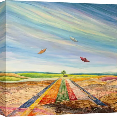 Imagen del producto de Cuadros sobre lienzo, paisaje moderno - Donato Larotonda - Centro del Mundo - 70x70 cm