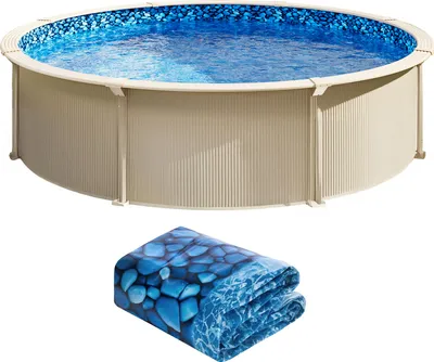 Produktbild von SucceBuy Poolfolie, rund, 7,2 m, Überlappungsstil, 137 cm Wandhöhe