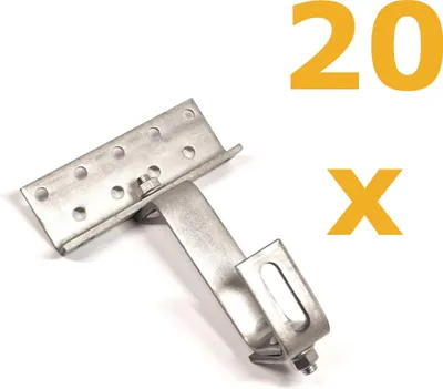 Produktbild von 20x Dachhaken 3-fach verstellbar, Material 1.4016 mit verstärktem Haken 6 mm
