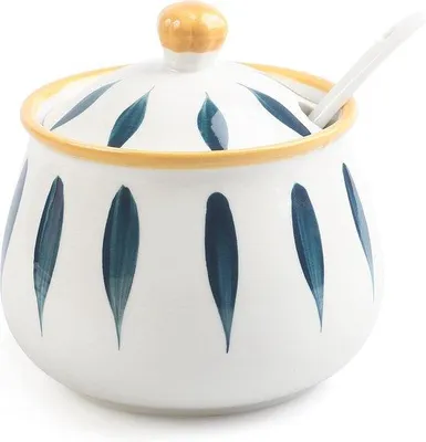 Productafbeelding van Suikerpot met deksel en lepel - 430 ml keramiek