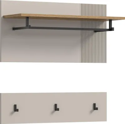 Produktbild von Garderobenpaneel >Slide< in kaschmir - 80x80x28cm (BxHxT)