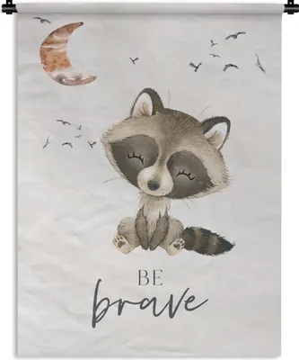 Produktbild von MuchoWow® Wandteppich Wandbehang Aquarell - Sei mutig - Zitate - Kinder - Jungen - Mädchen 150x200 cm Tapisserie Dekoration Wandtuch - Wandaufhängung - Moderner