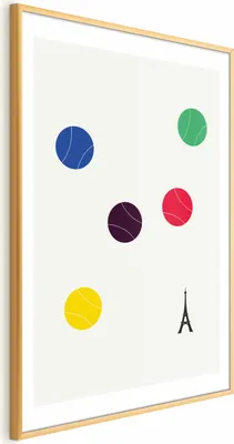 Produktbild von Posterpapier Poster - Eiffel Tower and Colorful Tennis Balls 40x60 cm Abstrakt n-G-10006-ao-a