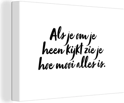 Produktbild von OneMillionCanvasses® - Leinwandbilder - 140x90 cm, Zitate - Wenn man sich umschaut, sieht man, wie schön alles ist - Text, Wandbilder Kunstdruck Wanddekoration - Foto auf Leinwand -