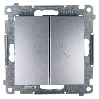 Obrázek produktu pro Kontakt-Simon DZP1.01/43, Tlačítkový spínač, Plast, Stříbrná, IP20, IP44, 250 V, 10 A