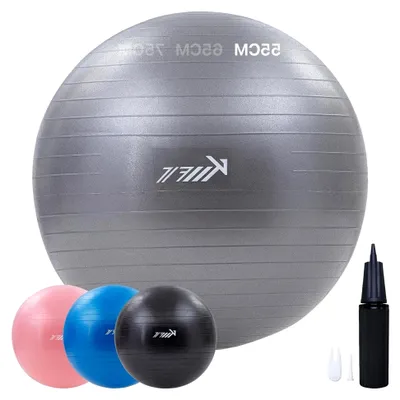 Produktbild von Gymnastikball 55 cm | Trainingsball mit Luftpumpe | Sitzball Büro Anti-Burst | Ball für Fitness, Yoga, Gymnastik, Core Training | Pezziball Yogaball BPA-frei