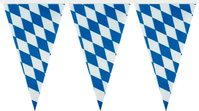 Produktbild von amscan 8829 Wimpelkette Bayern - weiß/blau, 400 x 26 cm