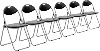 Produktbild von Harbour Housewares Harbor Housewares gepolsterte Klappstühle – 44 cm – Schwarz/Silber – 6er-Pack