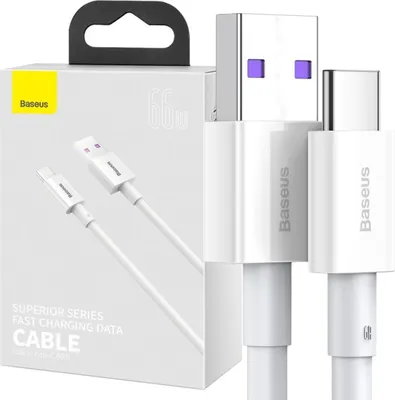 Image de Baseus CATYS-A02 Câble USB 2 m USB A USB C Blanc