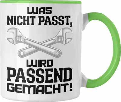 Produktbild von Trendation - Handwerker Tasse mit Spruch Geschenke für Handwerk Kaffeebecher KFZ Mechaniker Mechatroniker (Grün)