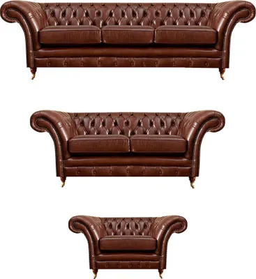 Immagine prodotto di Divani e poltrone imbottiti, set da salotto composti da 3 pezzi, sedute imbottite, poltrone Chesterfield