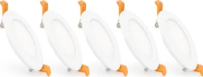 Produktbild von LED Einbaustrahler flach 6W Rund SuperSlim Ausschnitt Ø 110 mm (Pack 5) 5000K Kaltweiß