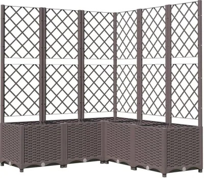 Produktbild von vidaXL Pflanzkübel mit Rankgitter Braun 120x120x136 cm PP