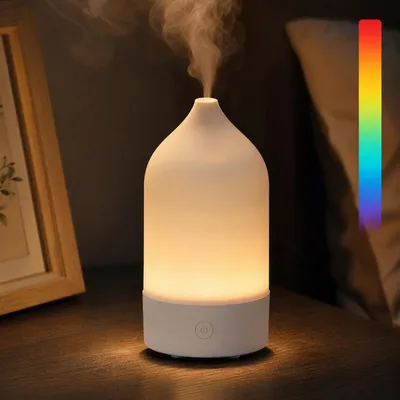 Produktbild von Aroma Diffuser für Ätherische Öle, Ultraschall Luftbefeuchter, 7 LED Farben