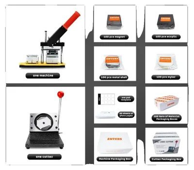 Zdjęcie produktu dla Zestaw do tworzenia magnesów na lodówkę, kompletny zestaw, łatwa instrukcja obsługi, materiał: 50 mm, ilość: 100 sztuk
