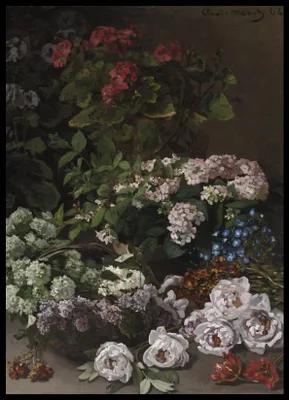 Image de Affiche 50 x 70 cm Fleurs printanières, Monet Vintage pour le salon
