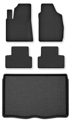 Productafbeelding van Rubberen automatten + kofferbakmat voor Mercedes-Benz GLA II H247 vanaf 2019 – 5-delig, zwart, op maat – Wielganizator Semi-Universal