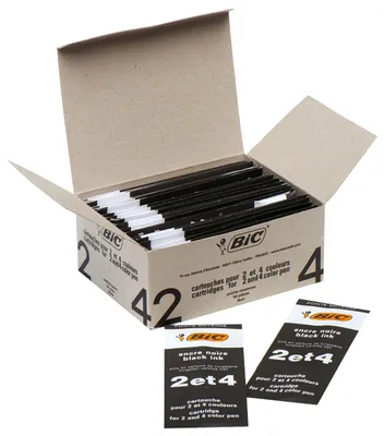 Produktbild von BIC 4 Farben Kugelschreiberminen schwarz 4 Colours, 50er Pack, dokumentenechte Tinte, Strichstärke 0.4 mm