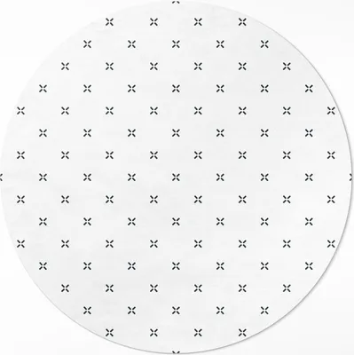 Produktbild von Minimalistisches Boho-Muster– Vinyl Fußmatte – Ø 140cm – Rutschfest, Pflegeleicht & Langlebig