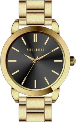 Produktbild von Elegante Quarz-Uhr Gold Schwarz 38 mm Edelstahlarmband 30 m wasserdicht