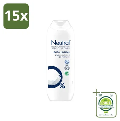 Obrázek produktu pro 15 kusů neutrálního tělového mléka pro citlivou pokožku - 0 % barviv a parfemace - 250 ml - velkopackové balení