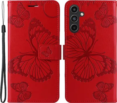 Produktbild von Samsung Galaxy A15 Hülle - Coverup Schmetterlinge Klapphülle - Rot
