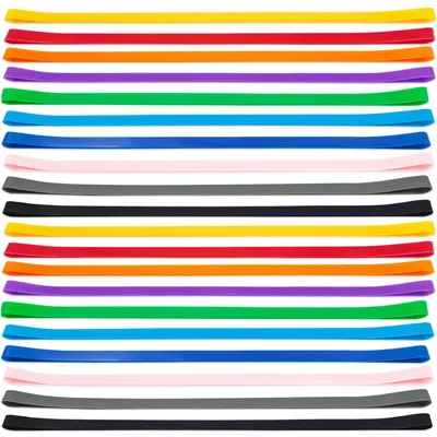 Productafbeelding van Set van 20 brede elastische gummibanden in 10 kleuren