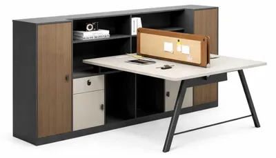 Produktbild von Modernes Schreibtisch für 2 Personen Holz Eleganter Design Büromöbel