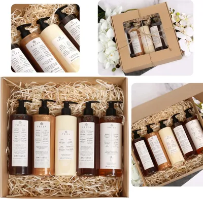 Produktbild von PRIJA Kosmetikset: Flüssigseife, Schaumbad, Haarshampoo, Feuchtigkeitscreme, Duschgel 5x380ml