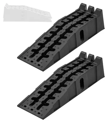 2er Set Kunststoff-Auffahrrampen, stapelbar, 7 t, 170 mm Hubhöhe