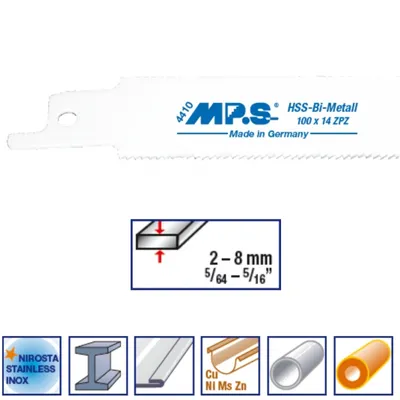 Produktbild von Säbelsägeblätter für dünnes Metall Ersatzsägeblatt 200mm 5 Stück