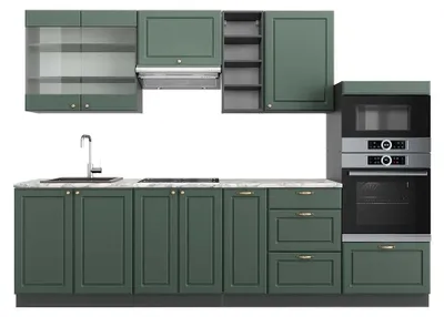 Immagine prodotto di Cucina componibile Vicco Fame-Line Verde-oro rustico/Antracite 280 cm , PL Marmo, Model 42751