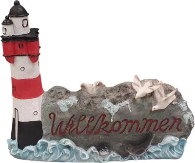 Produktbild von Figur Leuchtturm - Willkommen 26 x 8 x 31 cm bunt