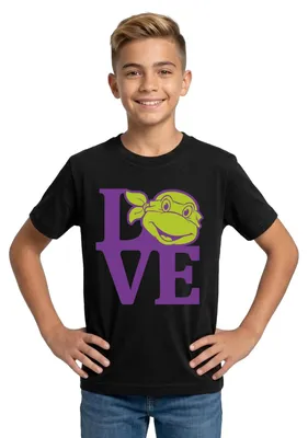 Produktbild von Spreadshirt Teenage Mutant Ninja Turtles Love Teenager T-Shirt, 152/164 (12-14 Jahre), Schwarz