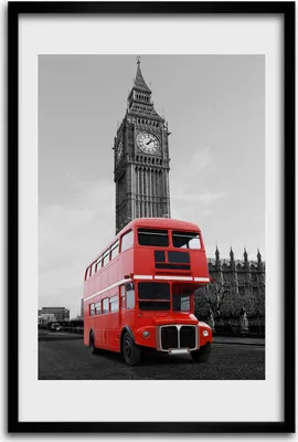 Produktbild von Bild - Bilderrahmen - 40 cm x 60 cm - MDF - Rahmen - Wandkunst - London Bus