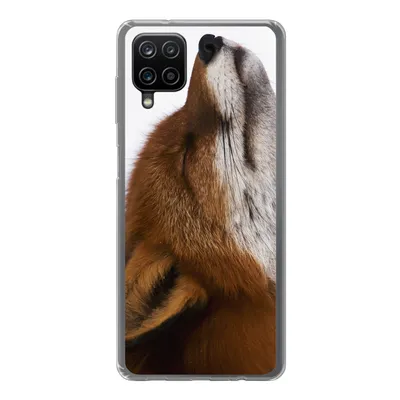 Produktbild von MuchoWow® Handyhülle Schutzhülle Hülle für Samsung Galaxy A12 Fuchs - Nase - Weiß Silikon Softcase Handy Hülle - Bild
