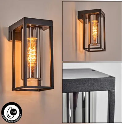 Produktbild von Nardò Außenwandlampe aus Metall/Glas in Schwarz/Rauchfarben