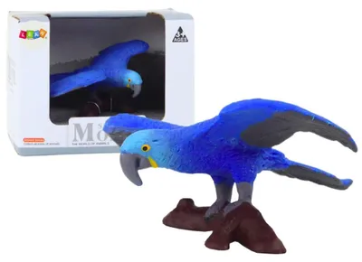 Immagine prodotto di Figurina di uccello esotico pappagallo ara blu 8,5 x 8 cm