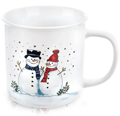Produktbild von Keramik-Schneemannbecher, 470 ml – Spülmaschinenfest
