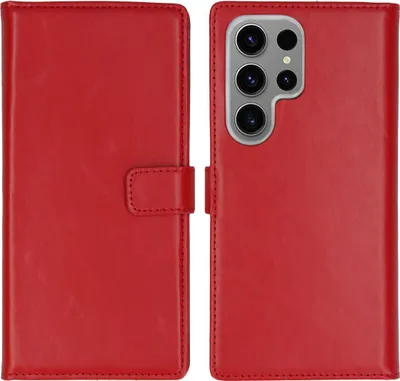 Image de Selencia Bibliothèque en cuir véritable pour le Samsung Galaxy S24 Ultra - Rouge