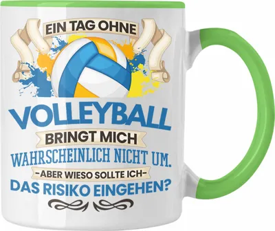Produktbild von Trendation - Volleyball Tasse Geschenk für Volleyball-Trainer Spieler Coach Lustiger Spruch Geschenkidee (Grün)